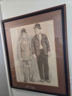 Laurel and Hardy framed artwork by Lanse