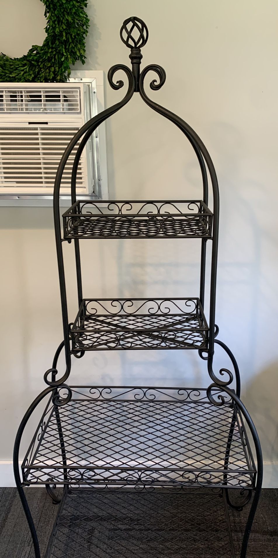 Beautiful and Unique Wrought Iron Shelf Stand
