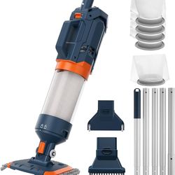 Heave Duty Pool Vacuum for Above Ground & Inground Pool - Powerful Suction 18.9GPM Running time up to 1H, Ideal for Most Debris, Handheld Rechargeable