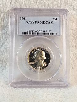 #648 Silver 1961 quarter PR66 DCAM coin
