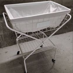 Foldable Laundry Basket with Cart (Removable canvas basket)
