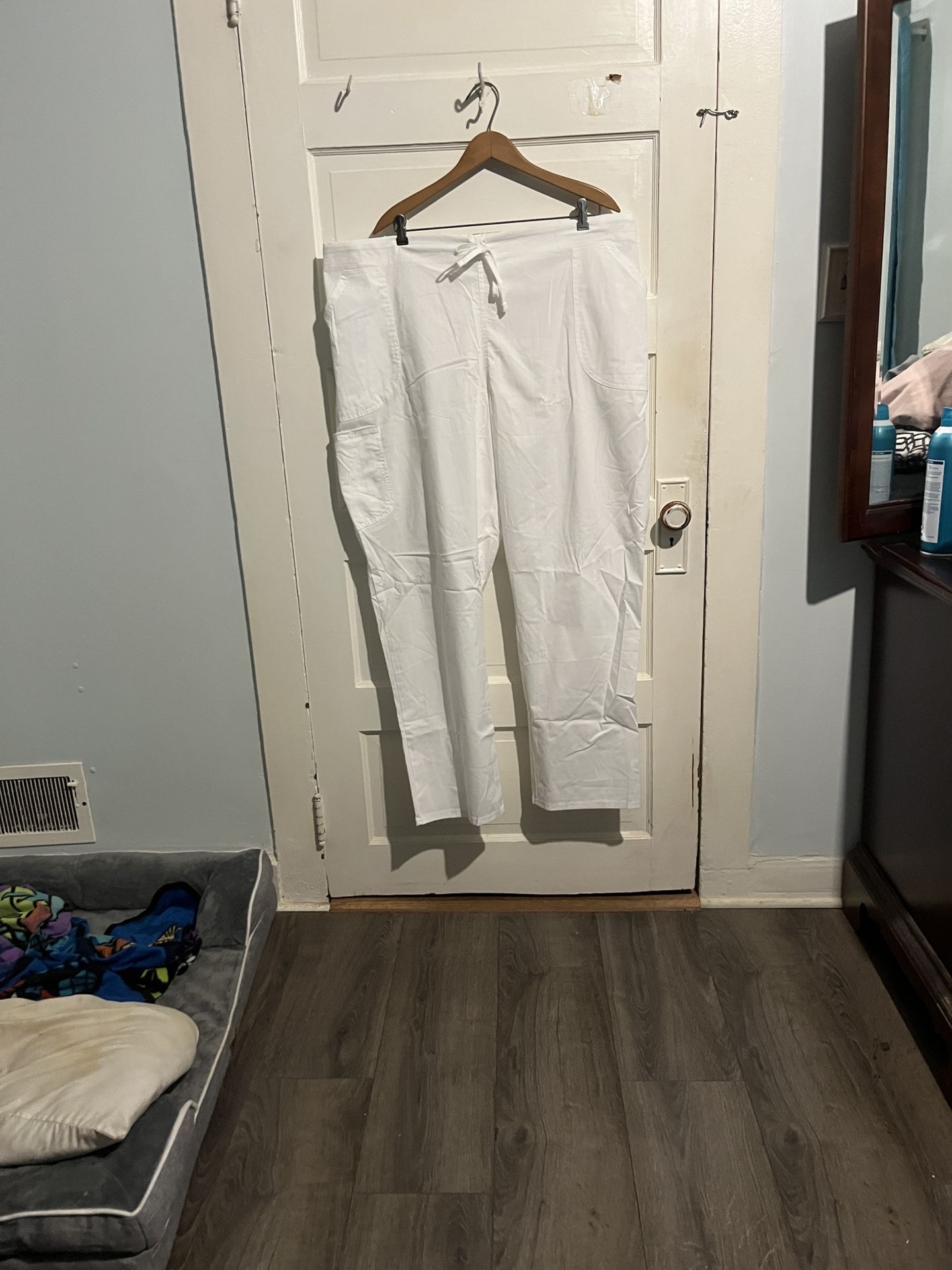 White Scrub Pants