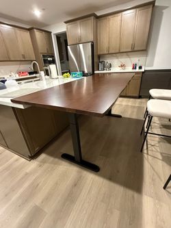 Standing Desk with Walnut Top and Black Frame