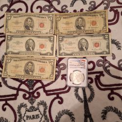 Lot Old Money And Silver Dollar