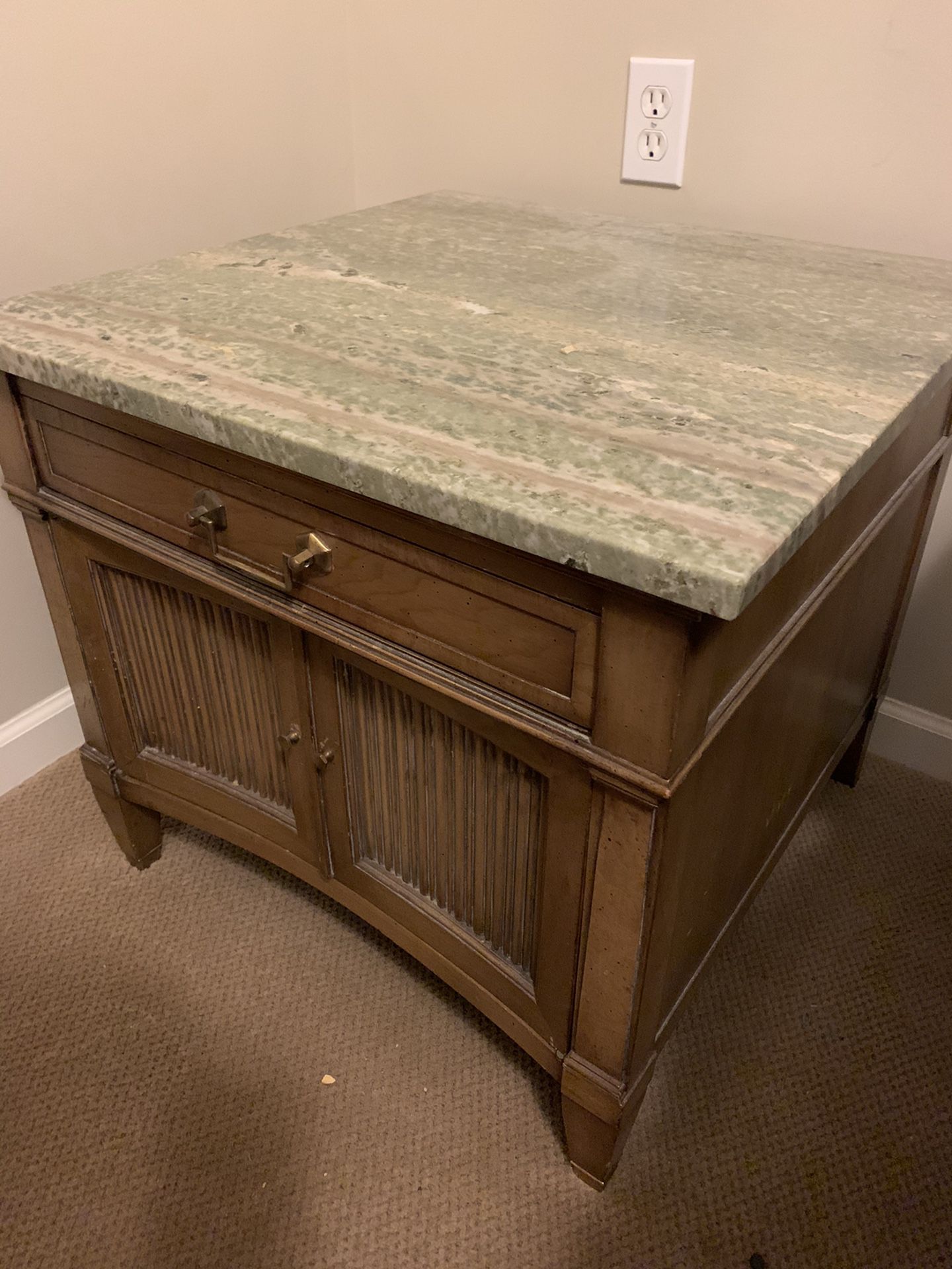 Marble top lamp/side table 24 inch square
