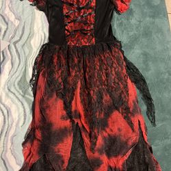 black and red halloween costume dress