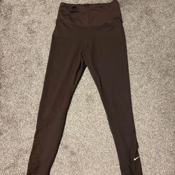 Nike Women’s Brown Leggings Size Medium Mesh Ankles EUC