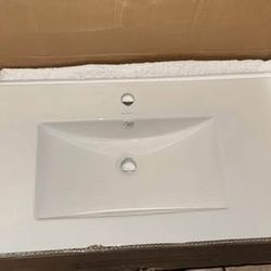 Swiss Madison 36.13 in. W x 18.31 in. D Ceramic Vanity Top in Glossy White