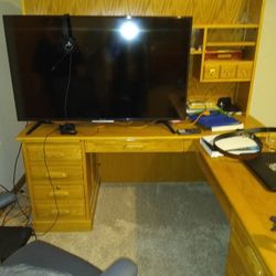 L Shaped Oak Office Desk 