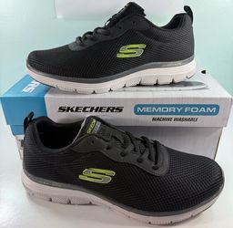 NEW Skechers Memory Foam Flex Men's Black Machine Washable