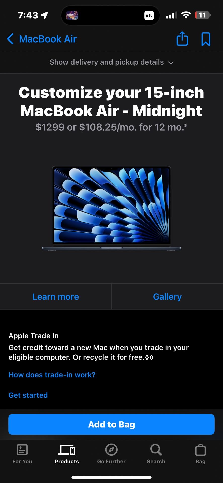 Macbook Air 2023 m2 15’