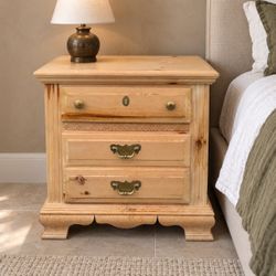 3-Drawer Pine Nightstand – Delivery Available