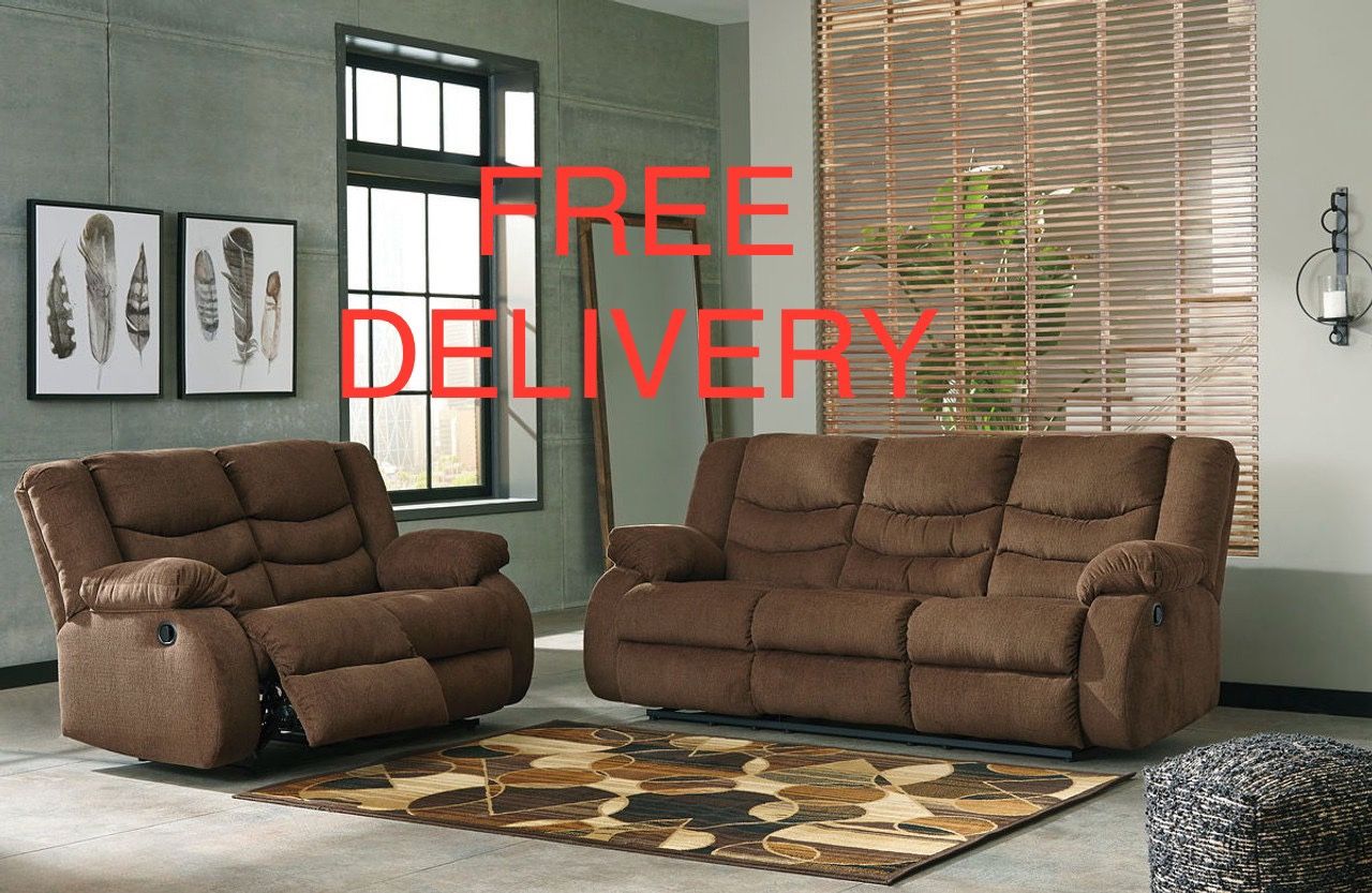 New Ashley Reclining Sofa And Loveseat