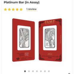 1 oz PAMP Suisse Year of the Tiger Platinum Bar (in Assay)