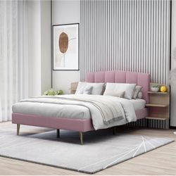 Full size upholstered bed frame
