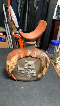 Wolf and Feathers Indian style bottle