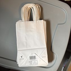 (15) white kraft gift bags, unused
