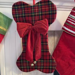 Dog Bone Christmas Stocking 