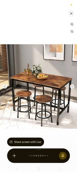 Recaceik bar table and chairs set. Juego de mesa topi bar y sillas Recaceik