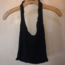Bebe ribbed halter top size small