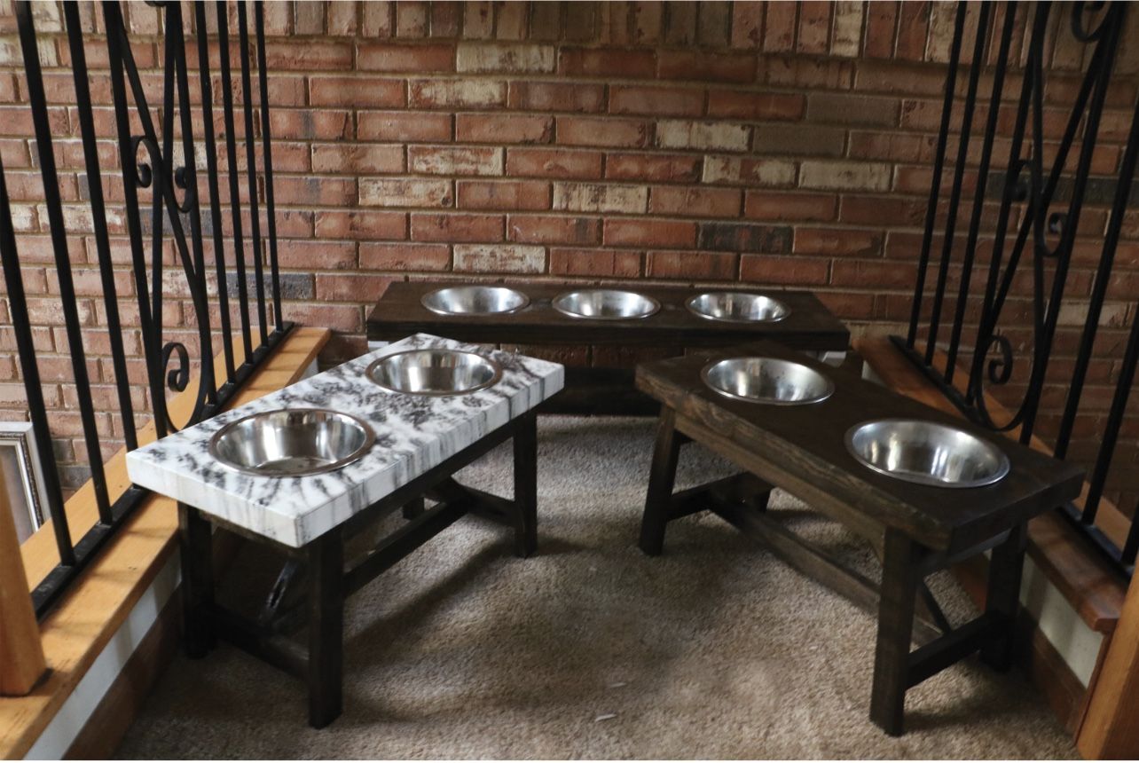 Raised dog bowls