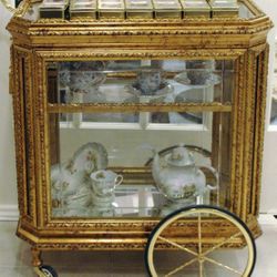 Antique Gold Tea Cart From Italy 