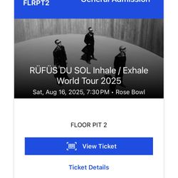 Rufus Du Sol VIP Ticket