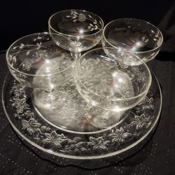 Set of 4 Princess House Heritage Champagne Coupe /Saucer /Sherbet