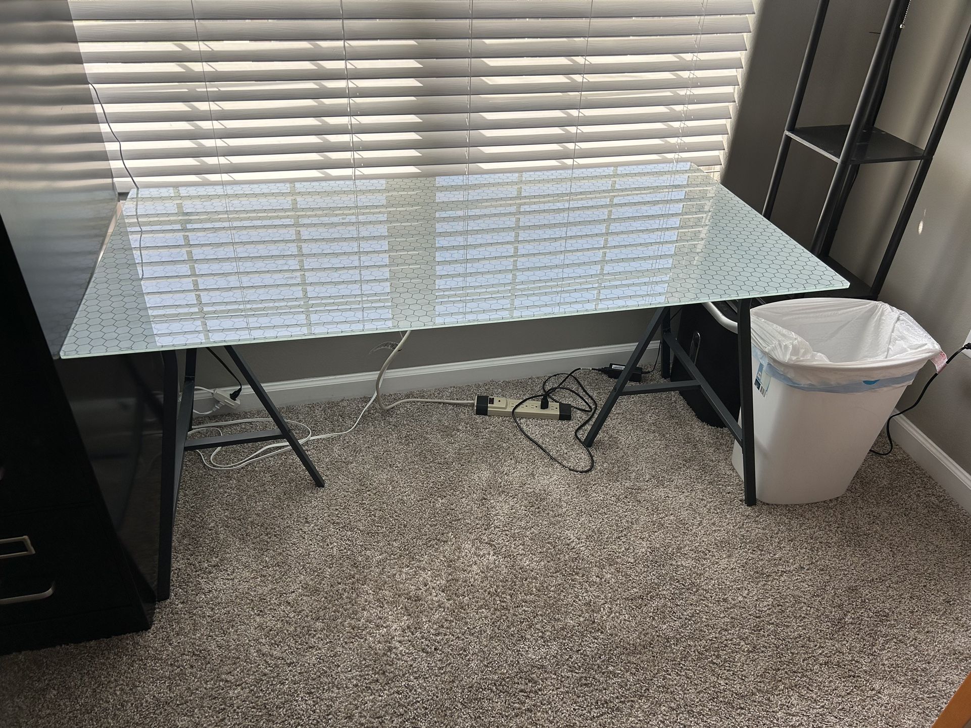 IKEA Glasstop Honeycomb Desk