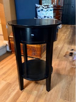 Side table. Black. Real wood.