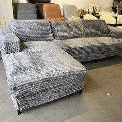 105" Sectional Couches for Living Room with L-Shape Couch Deep Seat Sectional Couch with Chaise,Gray