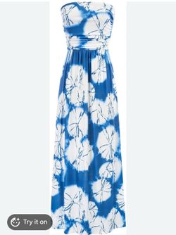 New Women’s Grace Karin Strapless Floral Maxi Dress