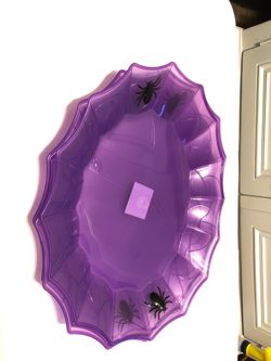 Purple tray , spiders , Halloween.