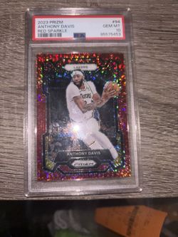 2023 Prizm Anthony Davis red sparkle #94, graded PSA 10