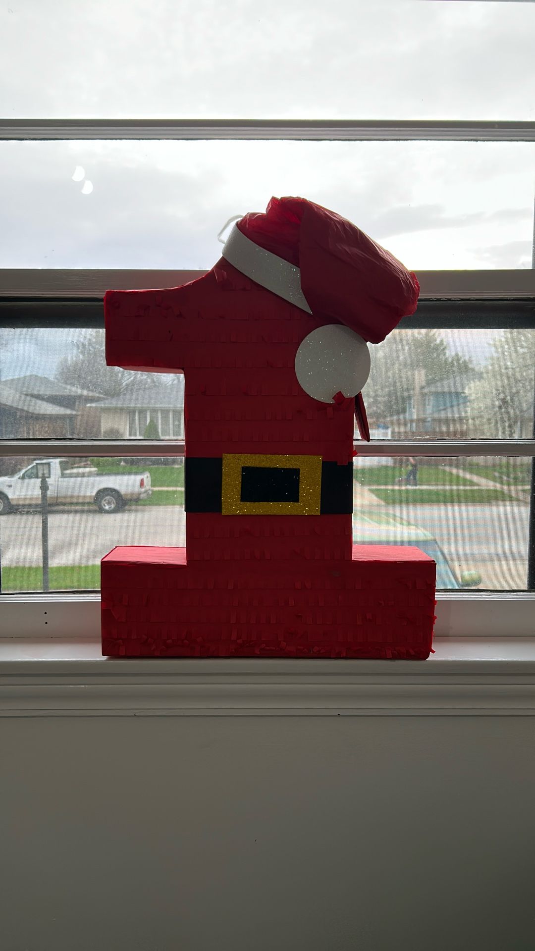 Number 1 Santa Christmas Piñata For First Birthday