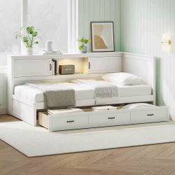White Full Daybed With Storage