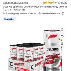 CELSIUS Sparkling Cosmic Vibe, Functional Energy Drink 12 fl oz Can (Pack of 12)