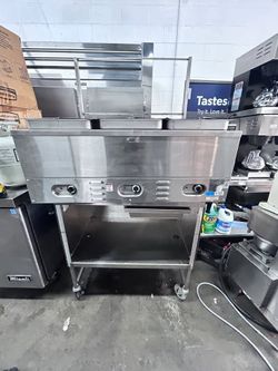 commercial 3 bay boiler and steam table with base
