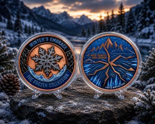 ❄️ Winter’s Embrace 5oz .999 Copper Round – The Frozen Collection | Colorized Limited Mintage 5,000