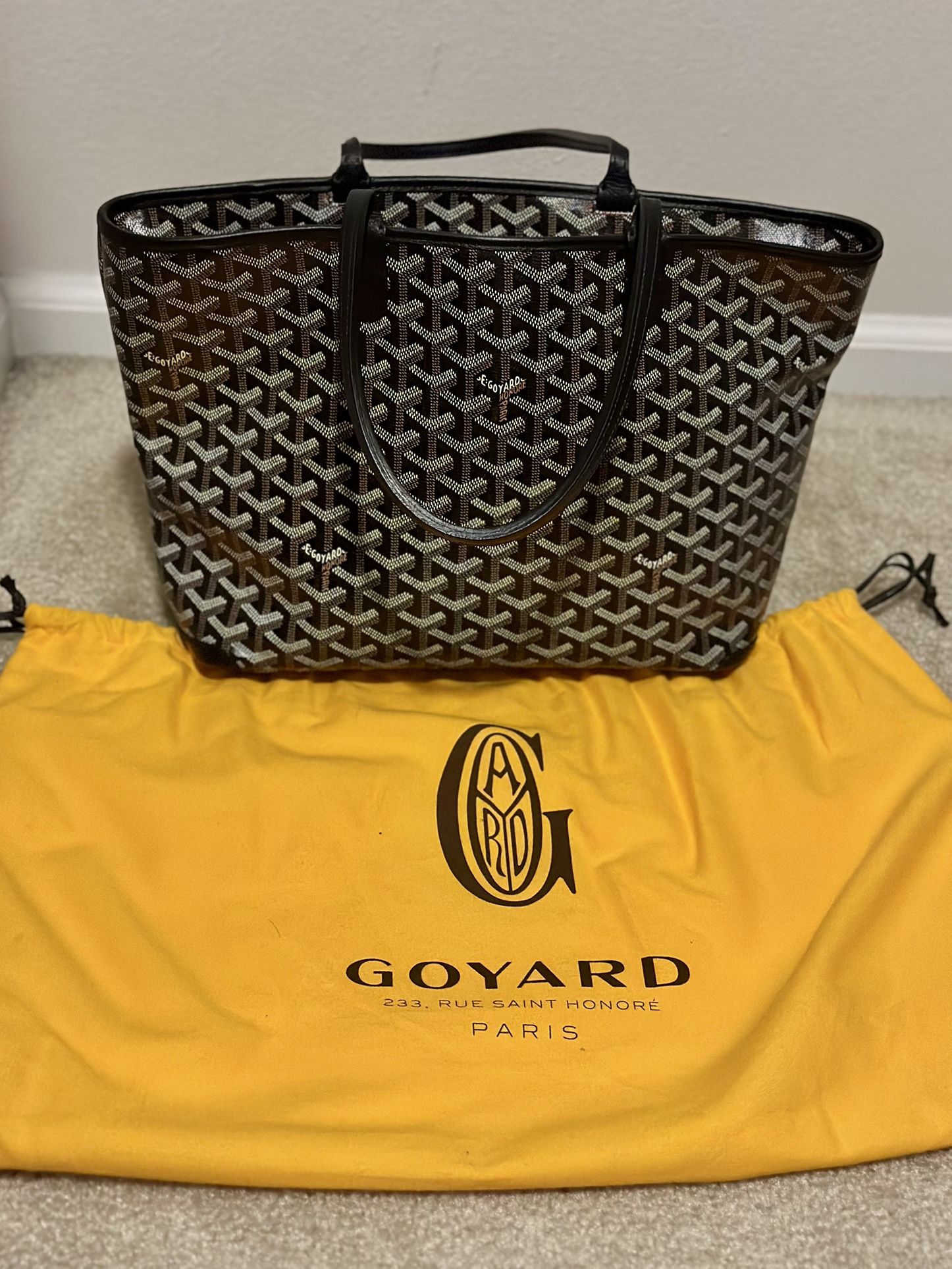 Goyard Artois Tote PM Black/Black Leather