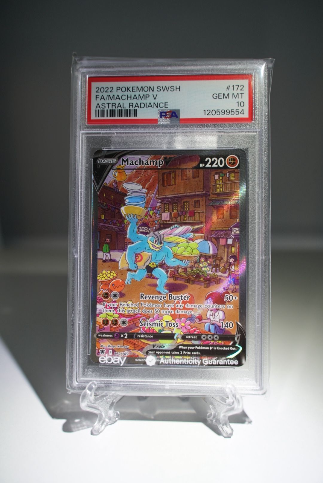 2022 Pokemon Sword Shield Astral Radiance #172 Full Art Machamp V PSA 10 GEM MT