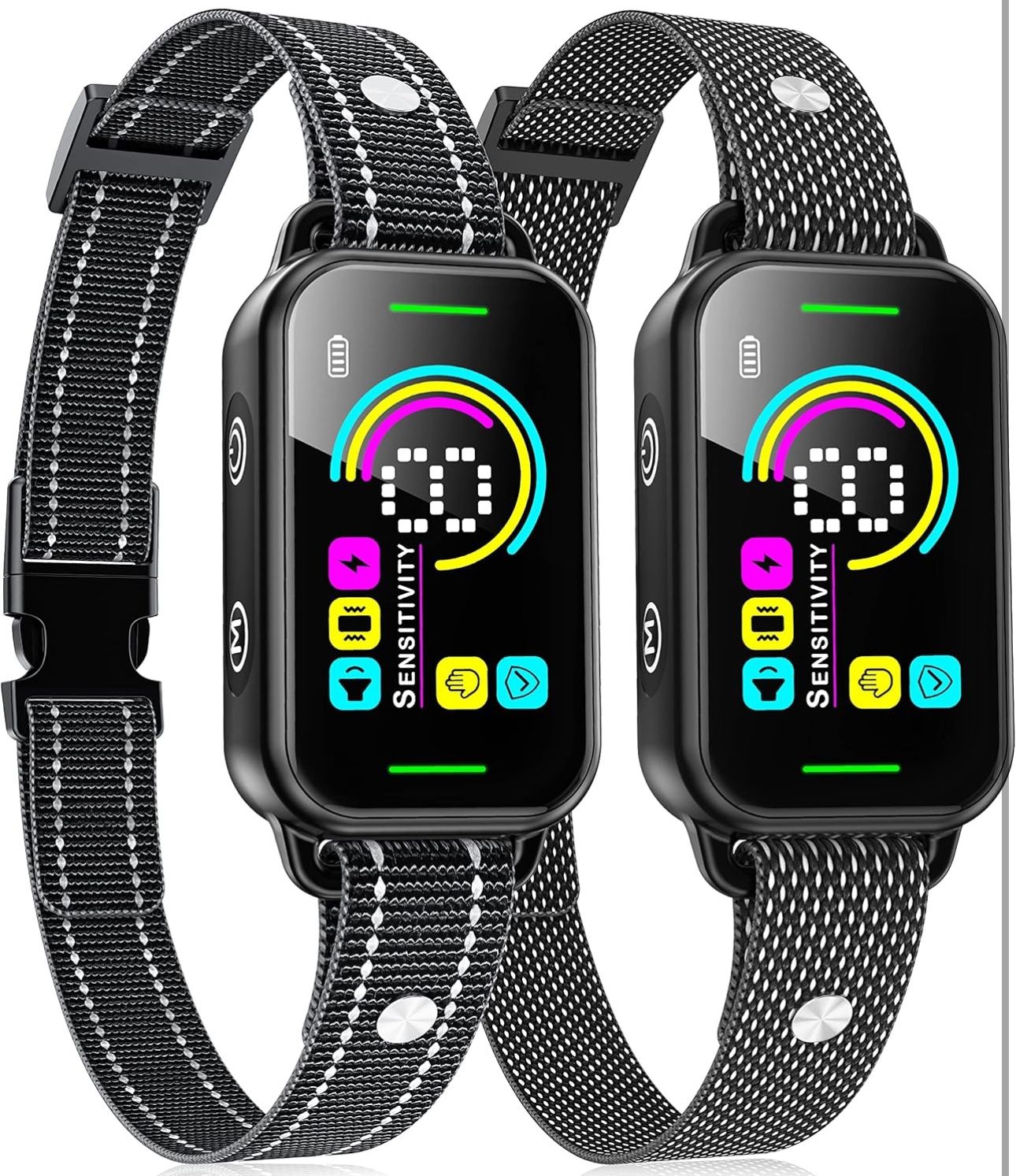 DINJOO Dog Bark Collar, Rechargeable Bark Collar for Large Medium Small Dogs,Smart Anti Barking Training Collar with 8 Adjustable Sensitivity,Bark Sho