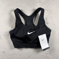 Nike Swoosh Dri-FIT Women’s Small Black Support Padded Sports Bra Yoga NWT #3C
