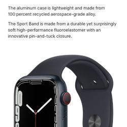 Brand New Unlocked Apple Watch Series 7 45mm WiFi Plus Cellular 