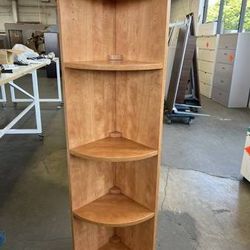 Used Wooden Curved Corner Shelving Unit