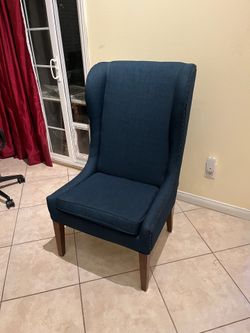 Blue Winged Back Chair