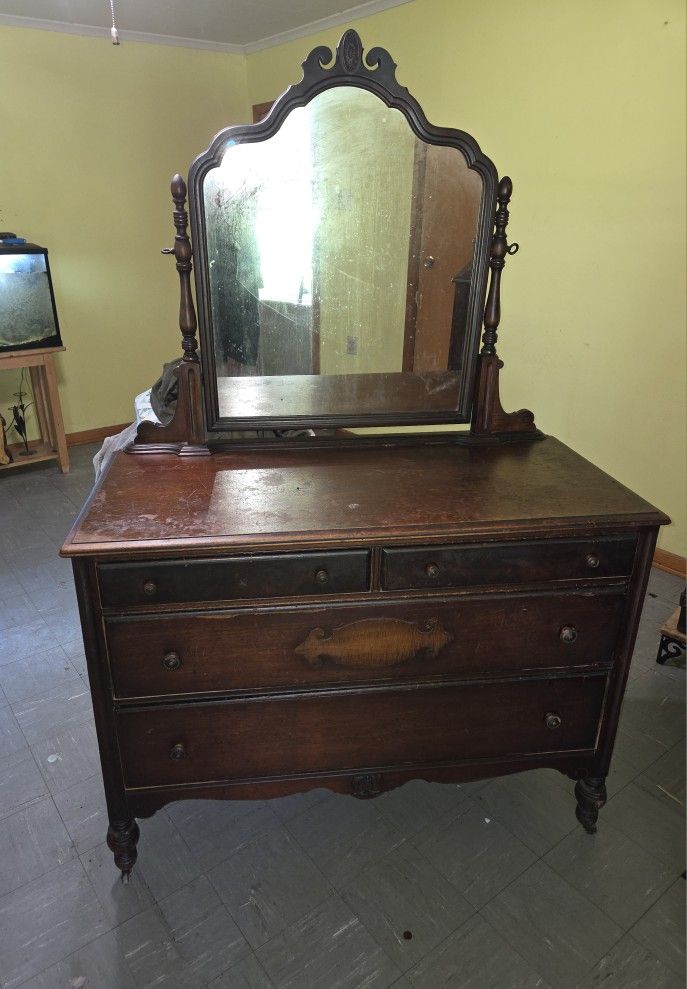 Two very nice old antique dresser and set of drawers