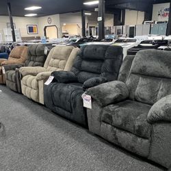 New Fabric Recliners Starting At $399. Delivery & Set Up Available 