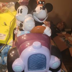 Treasure Craft Mickey And Minnie Roadster Ceramic Cookie Jar Model A Convertible