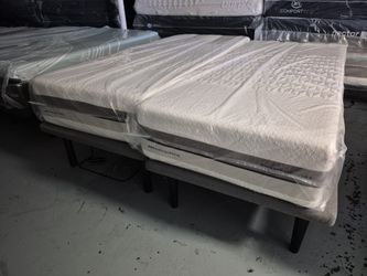California king Tempurpedic adjustable bed with cool gel memory foam mattresses $1000 can deliver
